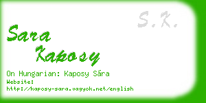 sara kaposy business card