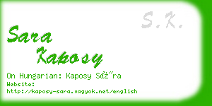 sara kaposy business card